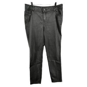 Lane Bryant Coated Jeans Size 18 Skinny Black Cotton Stretch